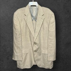 S. Cohen Techno-Cool Single-Breasted Slim-Fit Linen Blazer Beige Men’s 42T